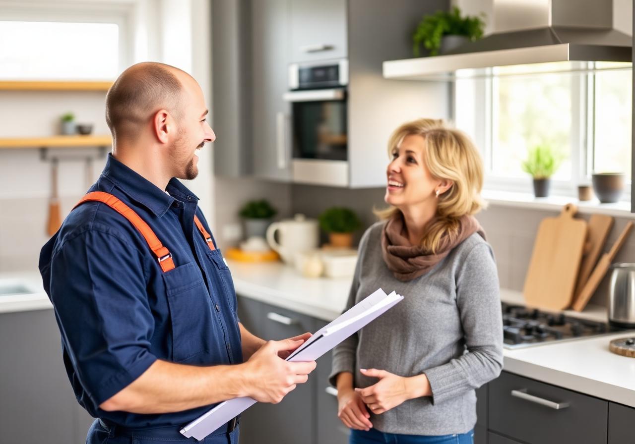 No Upfront Cost Websites: a local tradesman talking through a new website with a happy customer